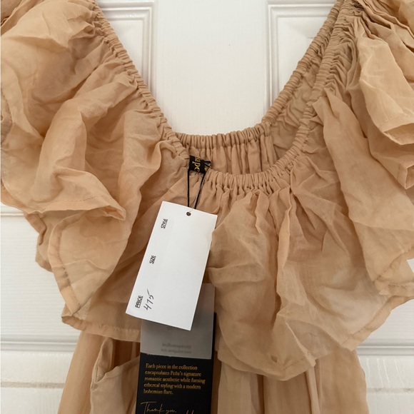 Chic Tan Ruffle Maxi Dress - Picture 5 of 6